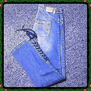 ECKO RED 5 Jr Embellished Laced Flare BOHO Jeans